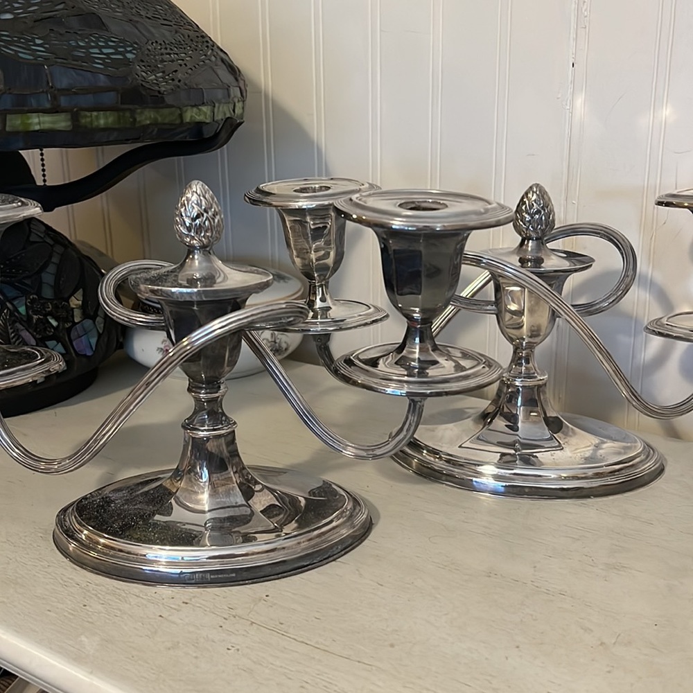 Set I.F.S. LTD England Israel Freeman & Sons Silver plate 3 candle candelabra